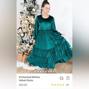 NWT Elegant Teal Velvet Dress